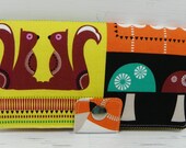 Handmade Long Wallet  BiFold Clutch -  Brown squirrel wallet