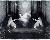 In Between Remebering and Forgetting - Digital Illustration Art Print