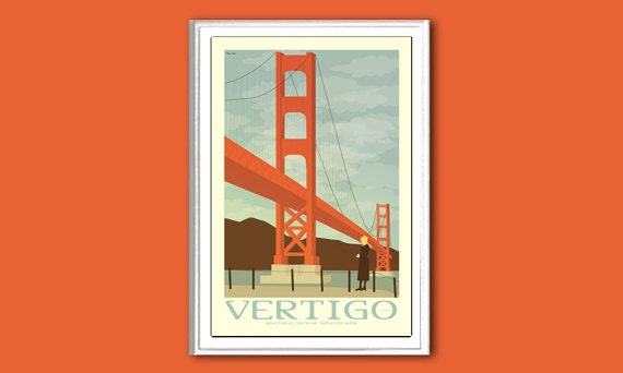 Movie poster Vertigo 12x18 inches retro print