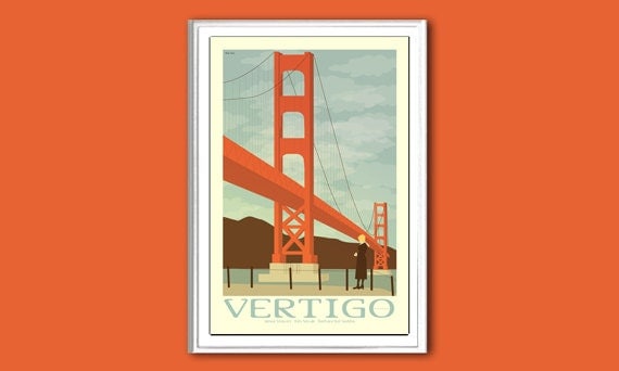 Movie poster Vertigo 12x18 inches retro print