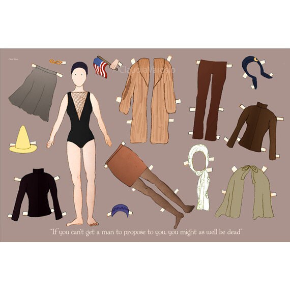 The Edie Beale paper doll 18x12 inches print