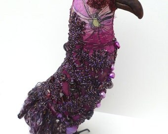 Violette, fiber art soft sculpture
