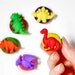Dinosaur Magnets Children's Room Decor in Bright Rainbow Summer Polymer Clay for the Office, Kids, School, or Home Play Room Decoration