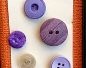 Purple & Lilac Vintage Button Magnet 5pc Set