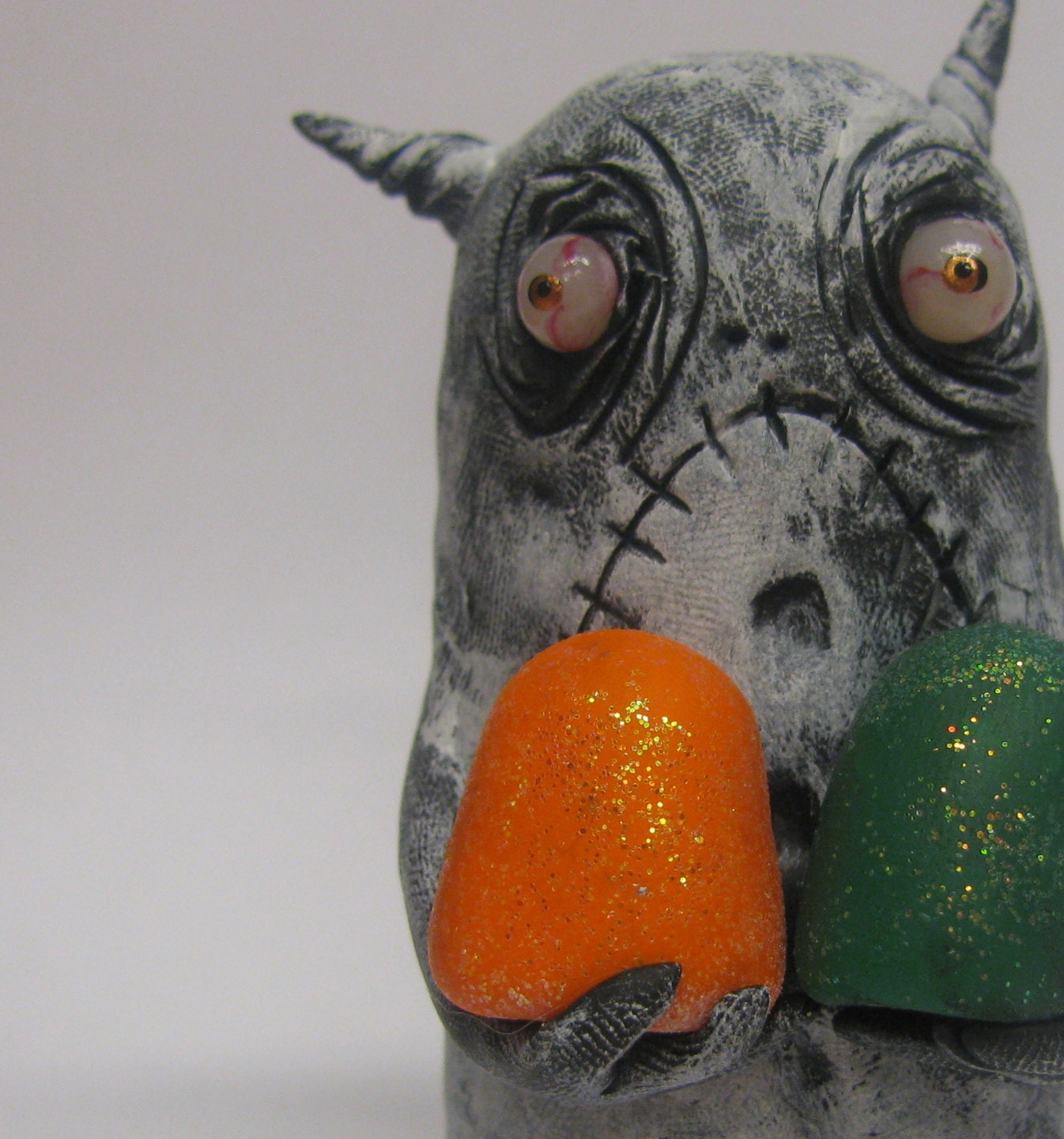 lowbrow clay one of a kind infestation  monster ooak art doll sculpture