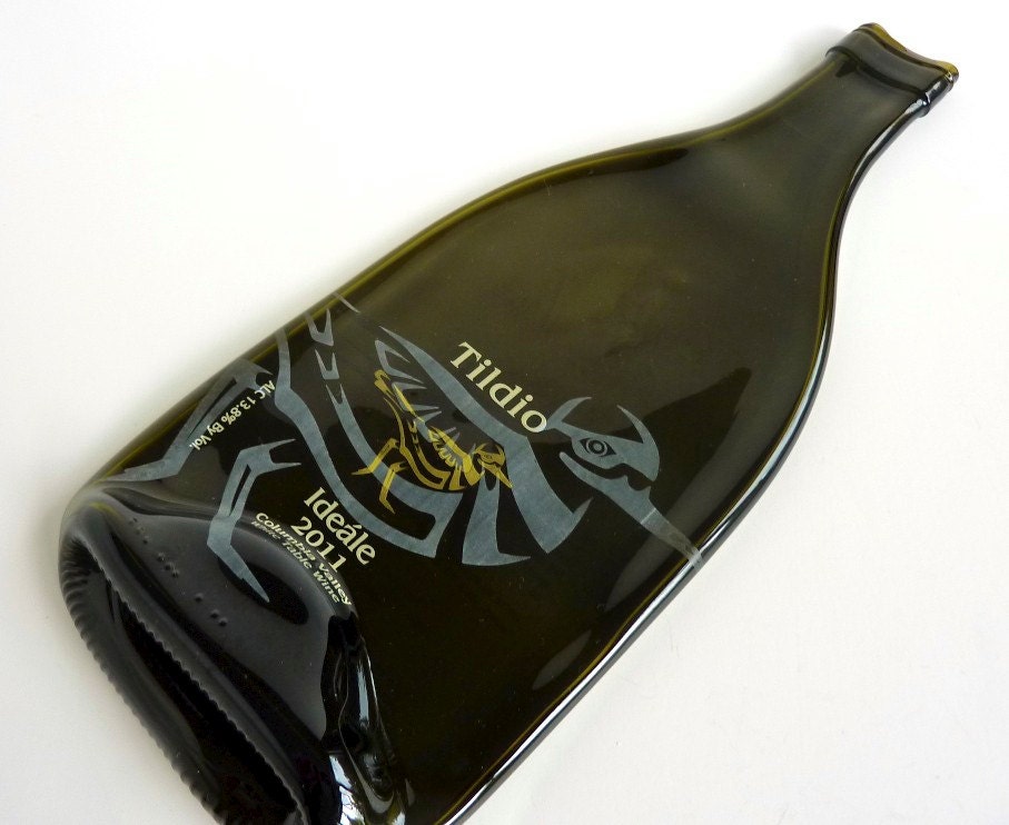 Slumped Wine Bottle Cheese Plate from Tildio Winery