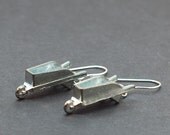 Monopoly Jewelry- Upcycled Game Token Earrings Wheelbarrow