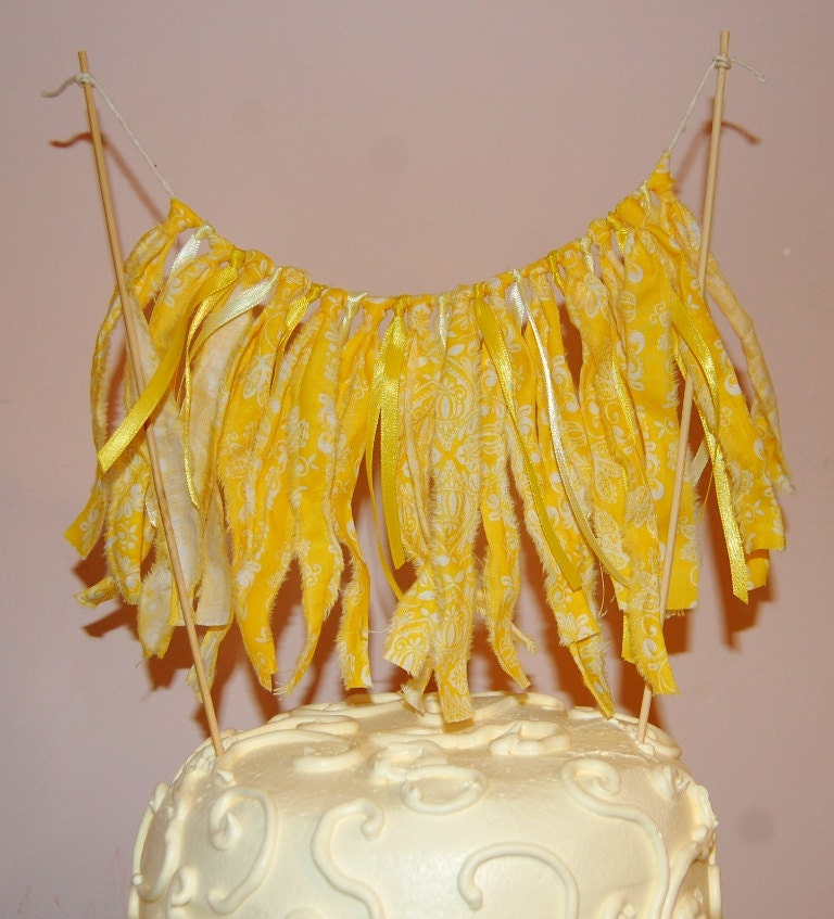 You Are My Sunshine Yellow Fabric Scrap Bunting Cake Topper Garland Il_570xn