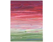 cranberry candy phantasm, original abstract acrylic painting 8X10 inches, magenta purple pink sage green color