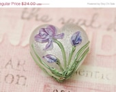 ON SALE 50% OFF Regalia Flower Heart (Large) - Handmade Glass Lampwork Beads - 11832325