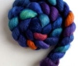 BFL Wool Roving - Hand Painted Spinning or Felting Fiber, Ripening Grapes