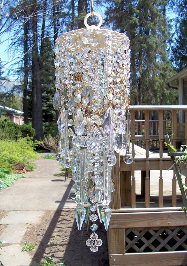 Sun Goddess Antique Crystal Wind Chime On Hold