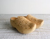 Tiny Hand Carved Vintage Sabots - Dutch Clogs