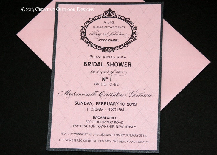 Classic Vintage Classy & Fabulous Wedding Birthday Baby Party Bridal Accessories Invitation