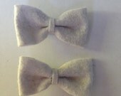 White wool felt pigtail now clips
