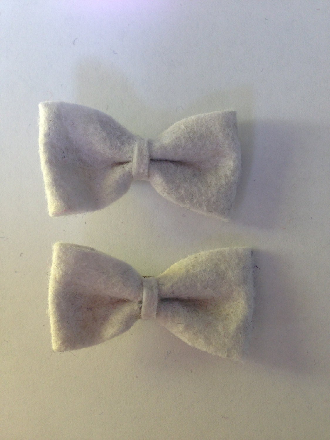 White wool felt pigtail now clips