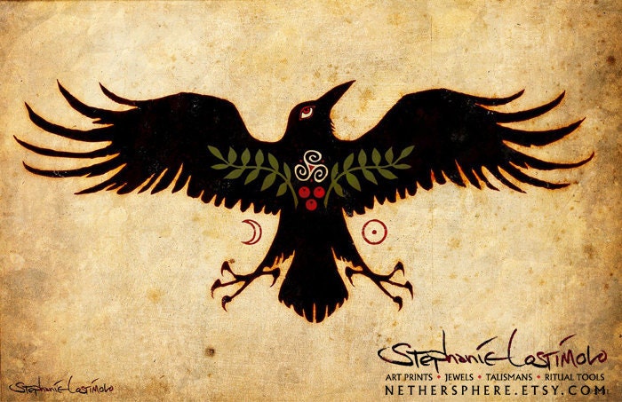 Raven Talisman of Protection - 11x17 Print