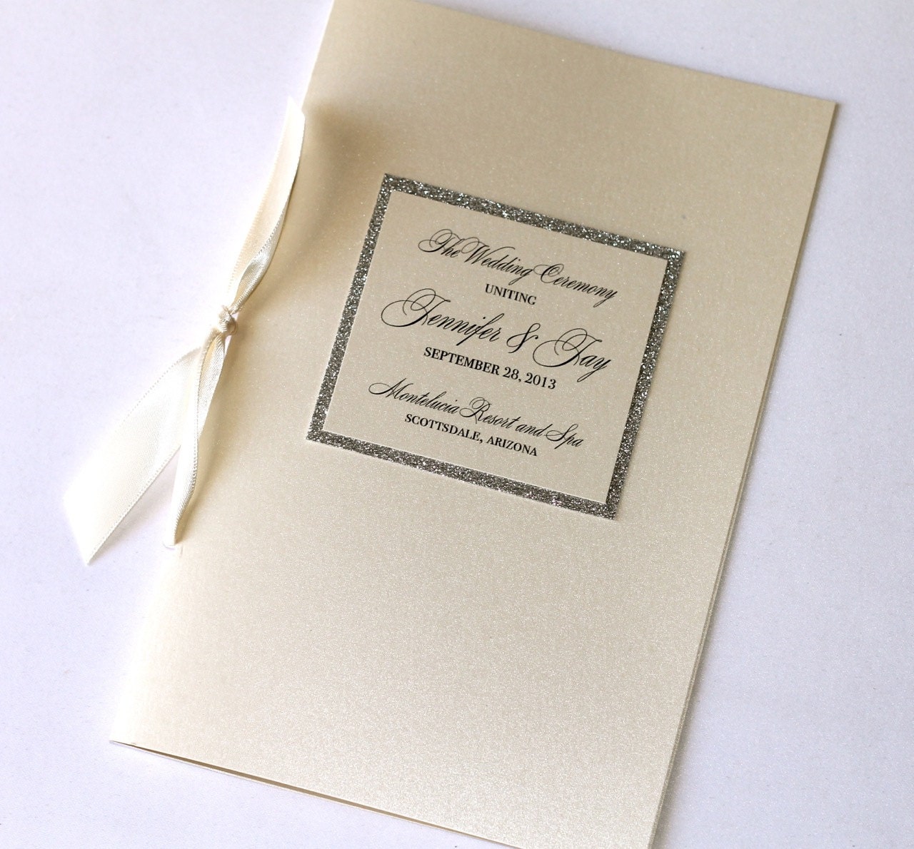 Jennifer Couture Wedding Booklet Program - Minimum order quantity is 50