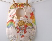 Baby Bib from Vintage Rainbow Brite Sheets - 80's Baby Gift