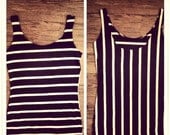 Lovers Stripe Slim Fit Low Back Tank Top Modal Jersey Small Medium Large