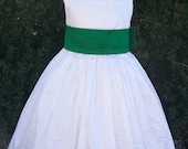 Emerald Green Silk Flower Girl Dresses Size 2 3 4 5 or 6