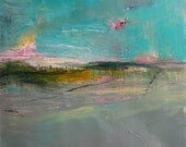 Grey Landscape, Original oil and housepaint on canvas