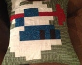 Dig Dug Quilted Pillow Cover