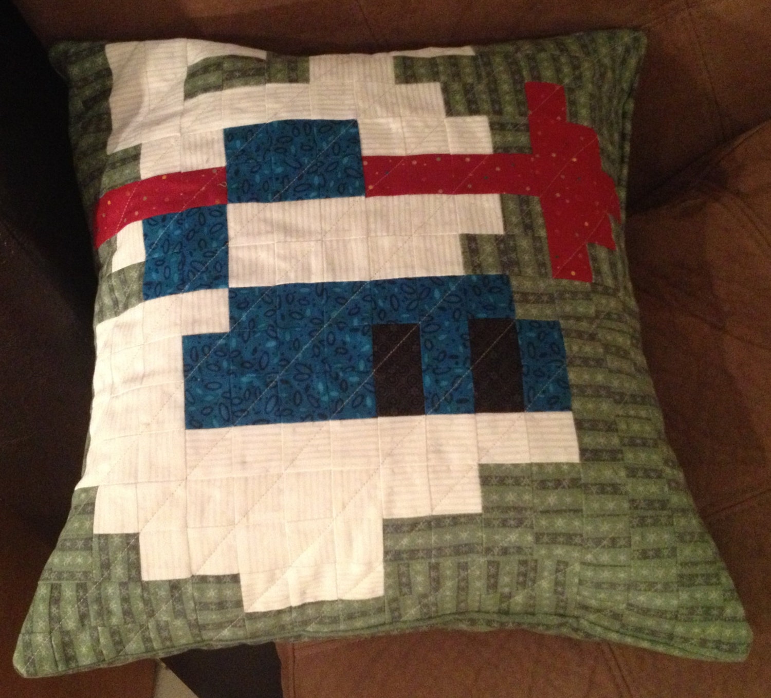 Dig Dug Quilted Pillow Cover