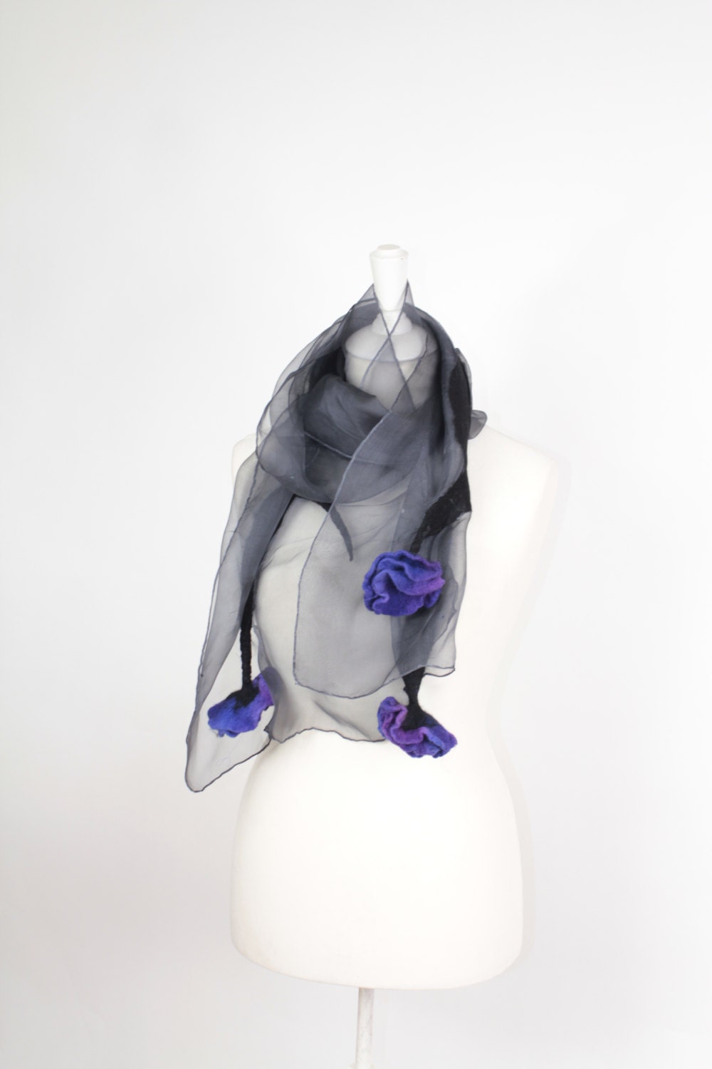 Felted scarf Flowers Forever NEW collection 2013 special and wears marvellously violet