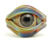 Lampwork Glass Bead 3 Sided Evil Eye, Handmade Jewelry Supplies, Craft Supplies, OOAK, SRA