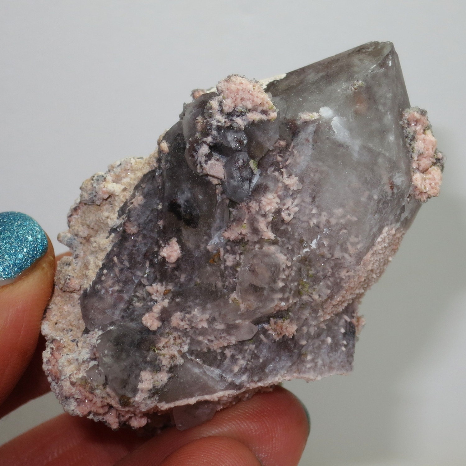 Sparkly Point With Lots Of Babies - Orange River Quartz Crystal Cluster From South Africa