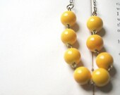 Yellow Glass Bead Layering Necklace- Simple, Modern, Bright, Summer, Handmade Jewelry- Candy Parade Necklace in Yellow