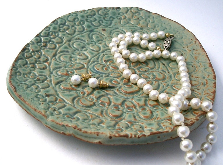 Turquoise Blue Green 5.5 inch Stoneware Dish
