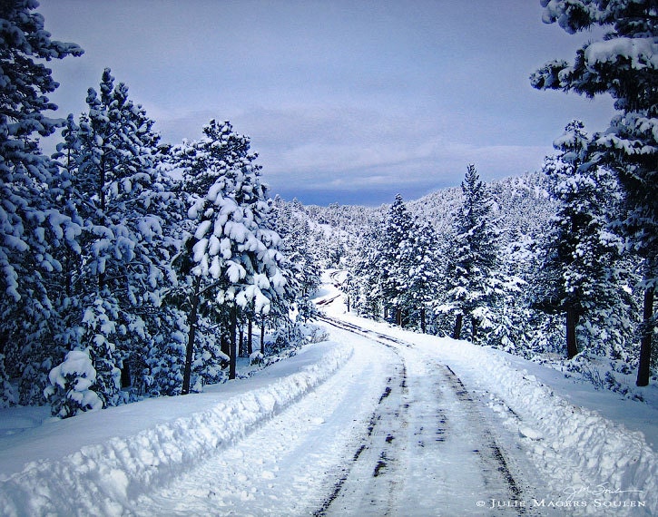 Winter Photos -Country Roads Photography -11x14 Print -Mountain Landscape -Home Decor Art -Colorado Fine Art Photography