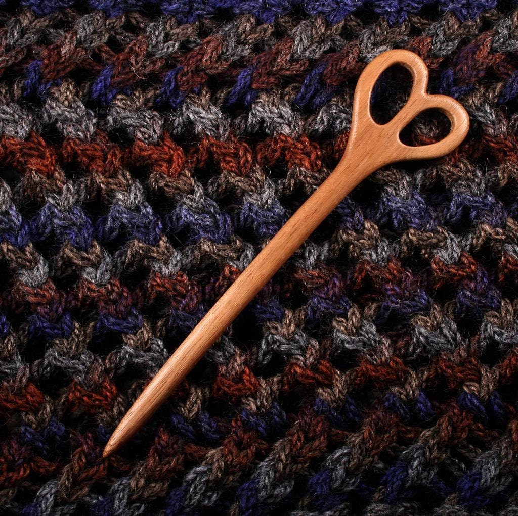 Scissors Handle Wood Hair/Shawl Pin