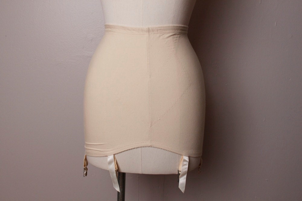 Vintage 1980's 1950's Open Style Pin Up Girdle Garter Body Shaper Medium