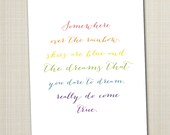 somewhere over the rainbow printable 8x10 children's art print