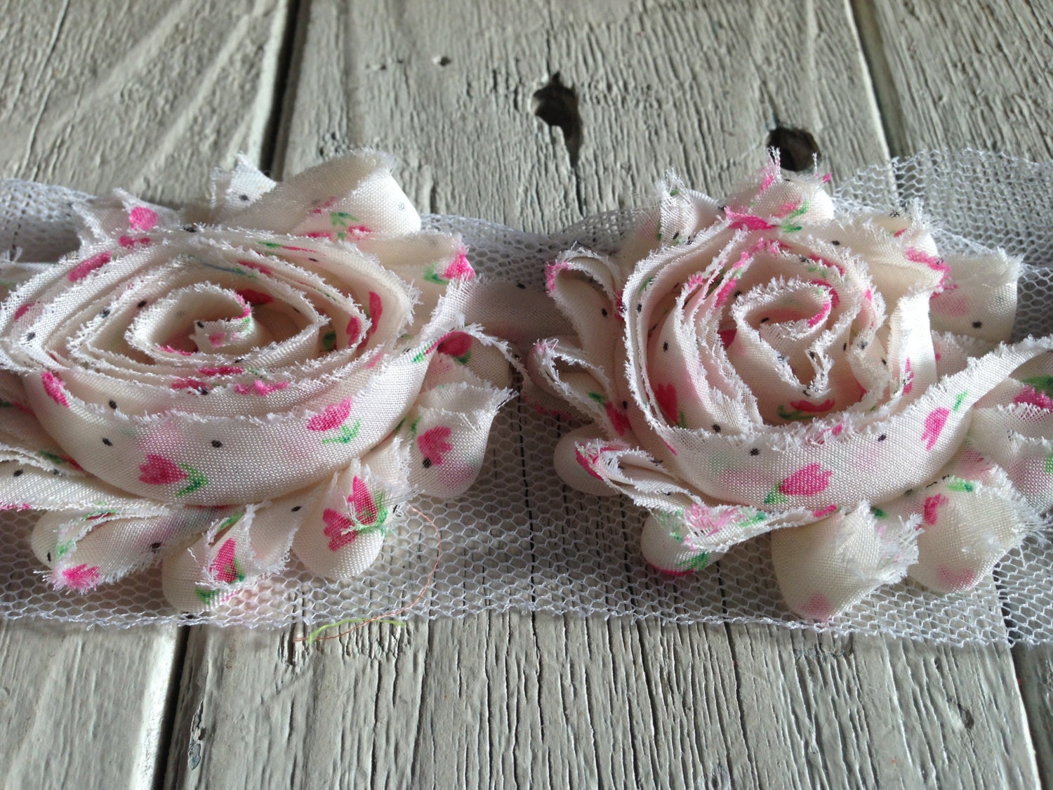New-Shabby Rose Trim -IVORY ROSE BUD-1 yard