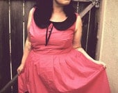 Pink peter pan collar plus size 12 dress rockabilly anchor nautical