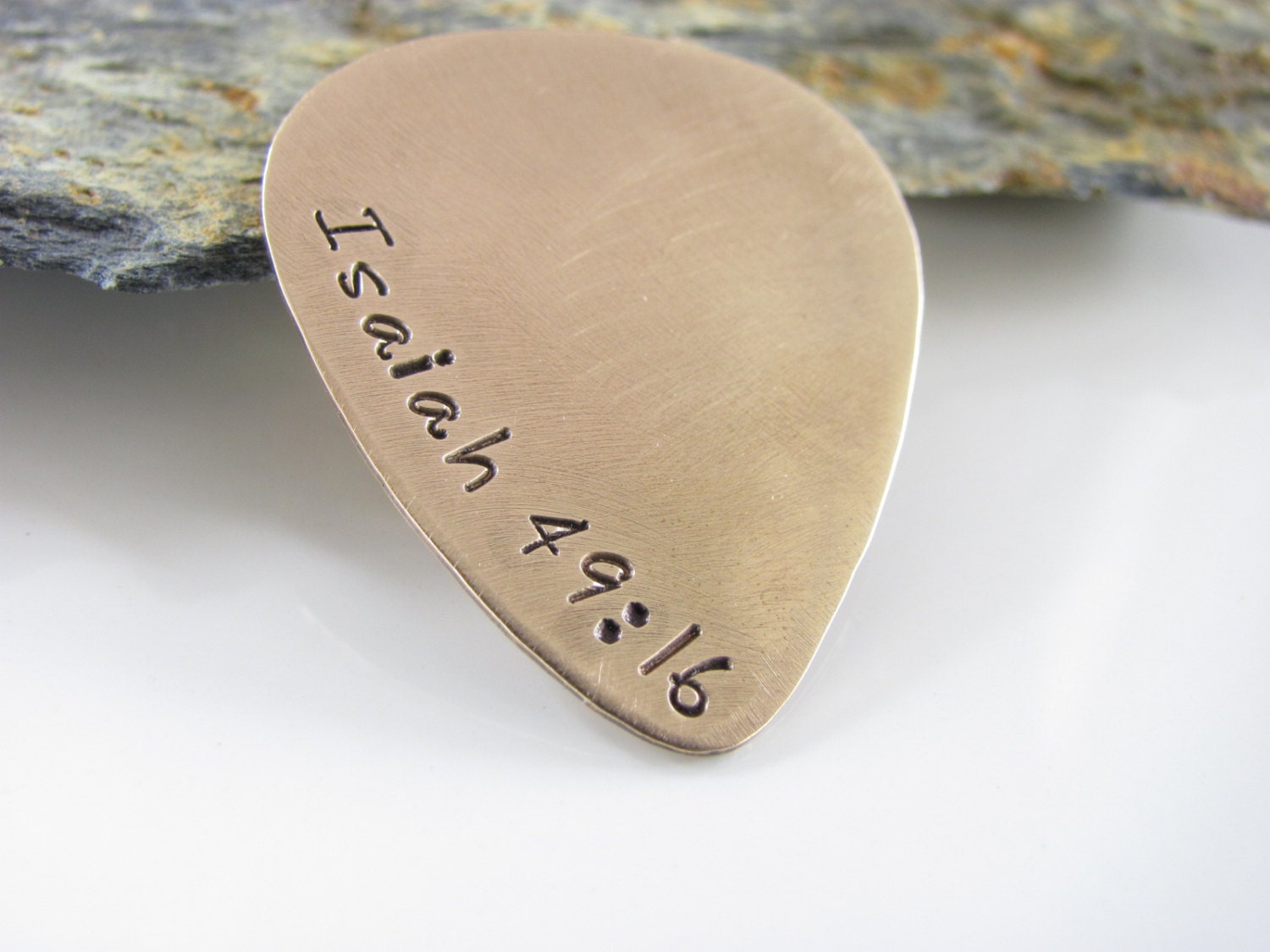 Personalized Guitar Pick, Customized, Hand Stamped Bronze - New for 2013
