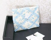 Dollhouse Miniature French Memo Message Board Country Shabby Chic One Inch Scale Blue Cream