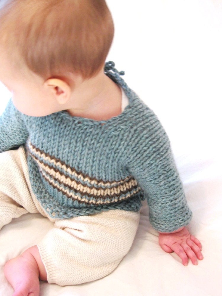 baby sweater pattern: chunky one-piece knit infant pullover, PDF digital file
