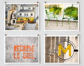 Paris Photography Collection, Spring Paris Photos, Art Prints, Paris Metro, Paris Rooftop, Paris Graffiti, Spring Decor Art Collection