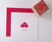 Mini Mushroom Toadstool Rubber Stamp
