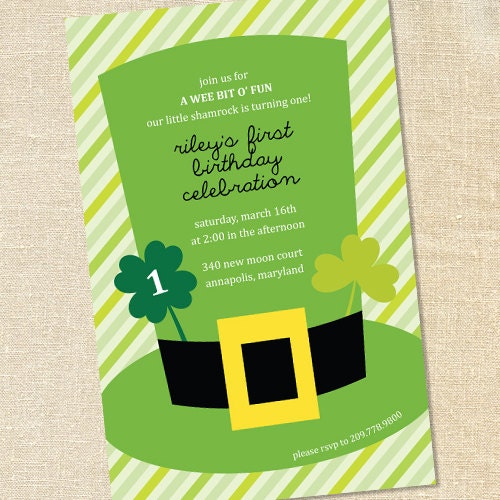 Sweet Wishes 20 St. Patrick's Day Irish Birthday Party Invitations - Custom Quantities (As Low as 1.19 Each) Il_570xn