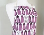Apron - Eggplants / Cooking apron / Craft apron / Art smock / Full arpon / Adult-size apron / Garden apron