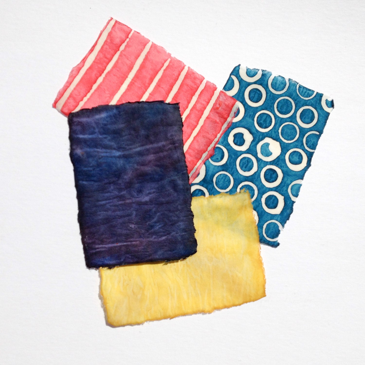 Handmade Paper Colorful Abstract Painted Sheets 5x7