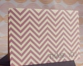 Purple Chevron Thank You Notes - set of 10 folded notes & envelopes