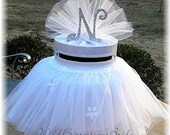 Tu Tu Wedding Card Money Box  CUSTOMIZE  Your Colors Monogram Initial
