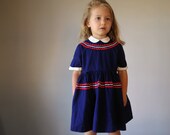 1950s Navy & Ric-rac dress, size 2t/3t